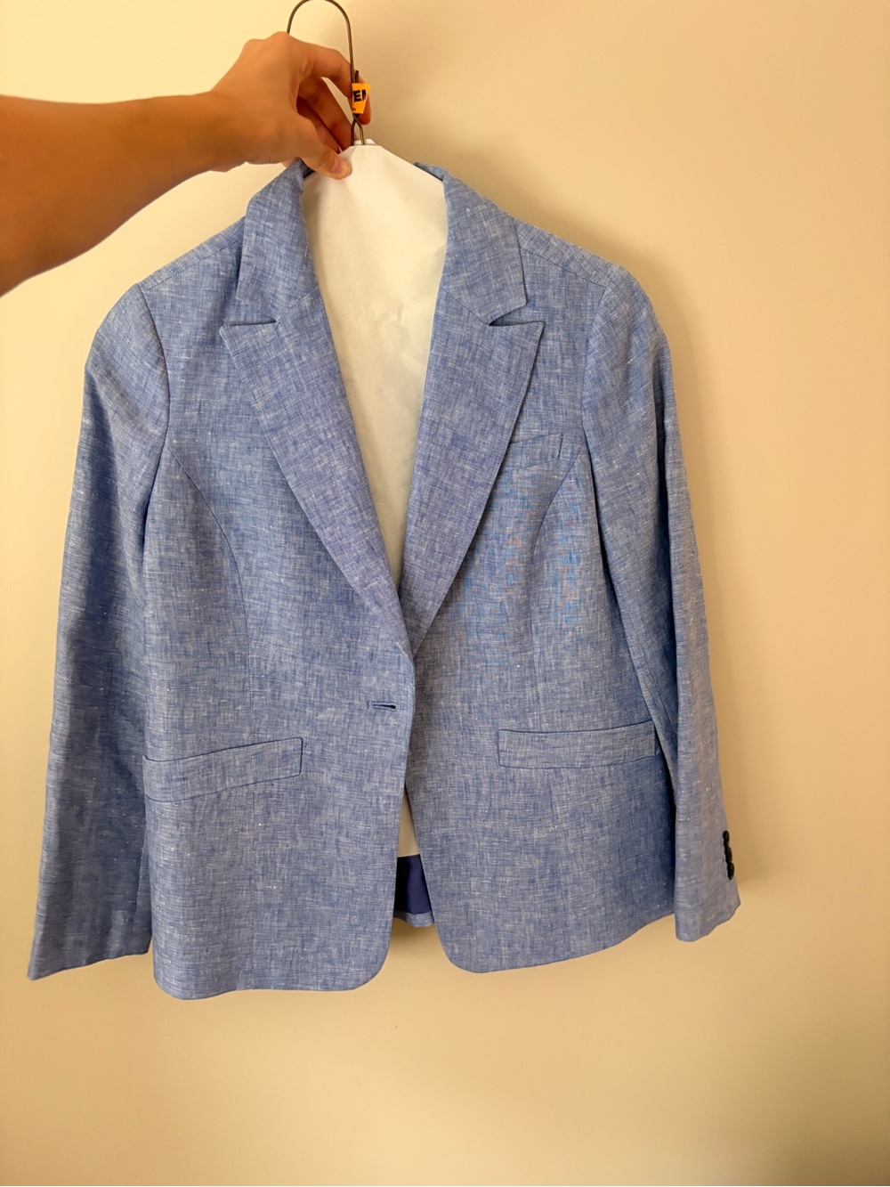 Light Blue Women’s Linen-Blend Blazer